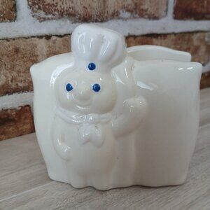 Pillsbury Doughboy Ceramic Napkin Holder Flour Sack Benjamin Medwin Vintage 1988